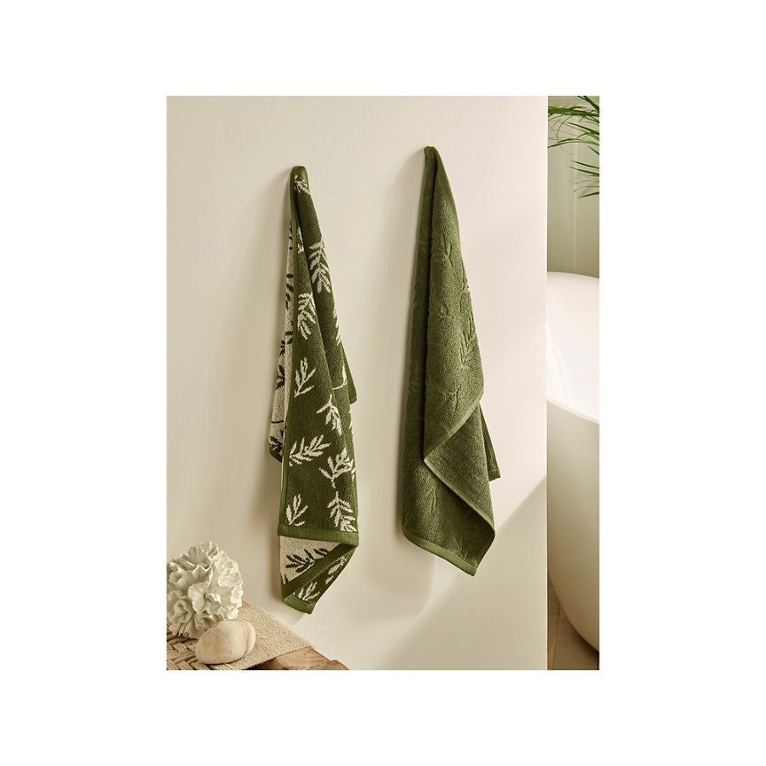 At Home with Stacey Solomon Green Olive Guest Towels - Set of 2 - McGrocer