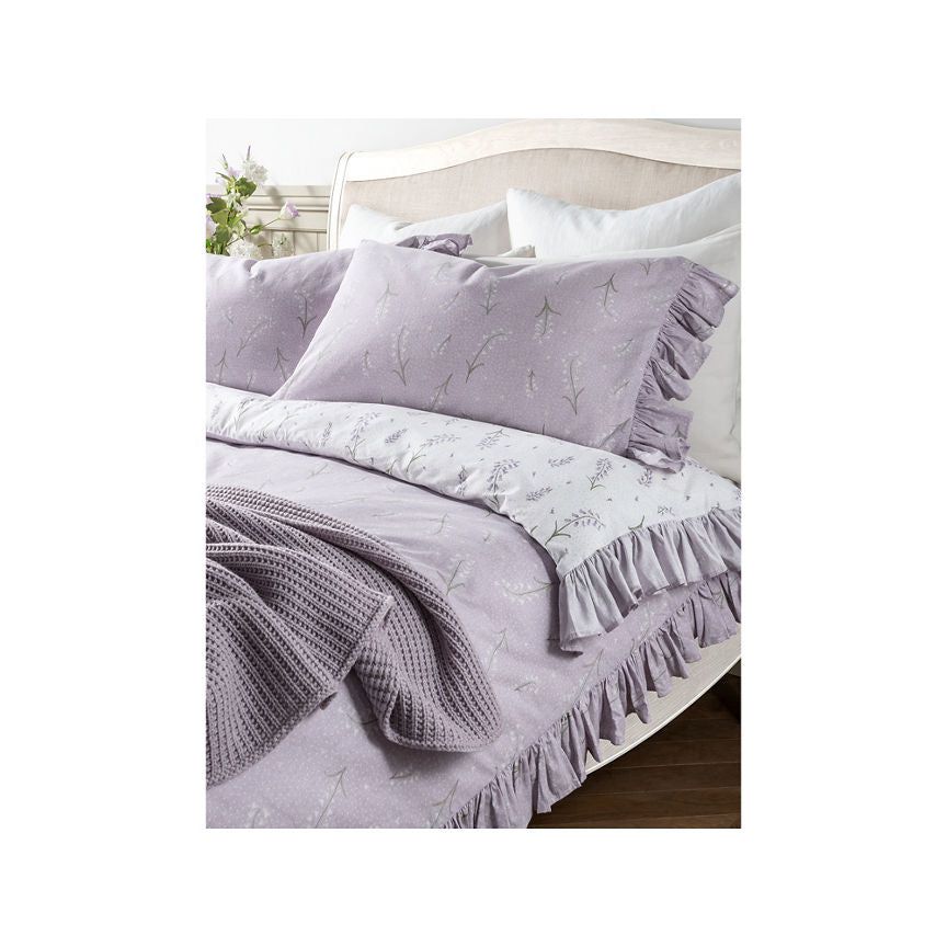 At Home with Stacey Solomon Lilac Bluebell Frill Duvet Set - King - McGrocer