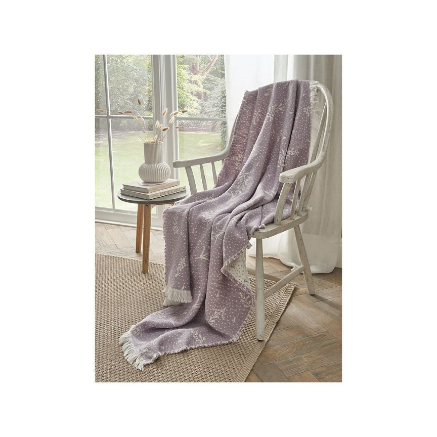 At Home with Stacey Solomon Lilac Knitted Throw - McGrocer