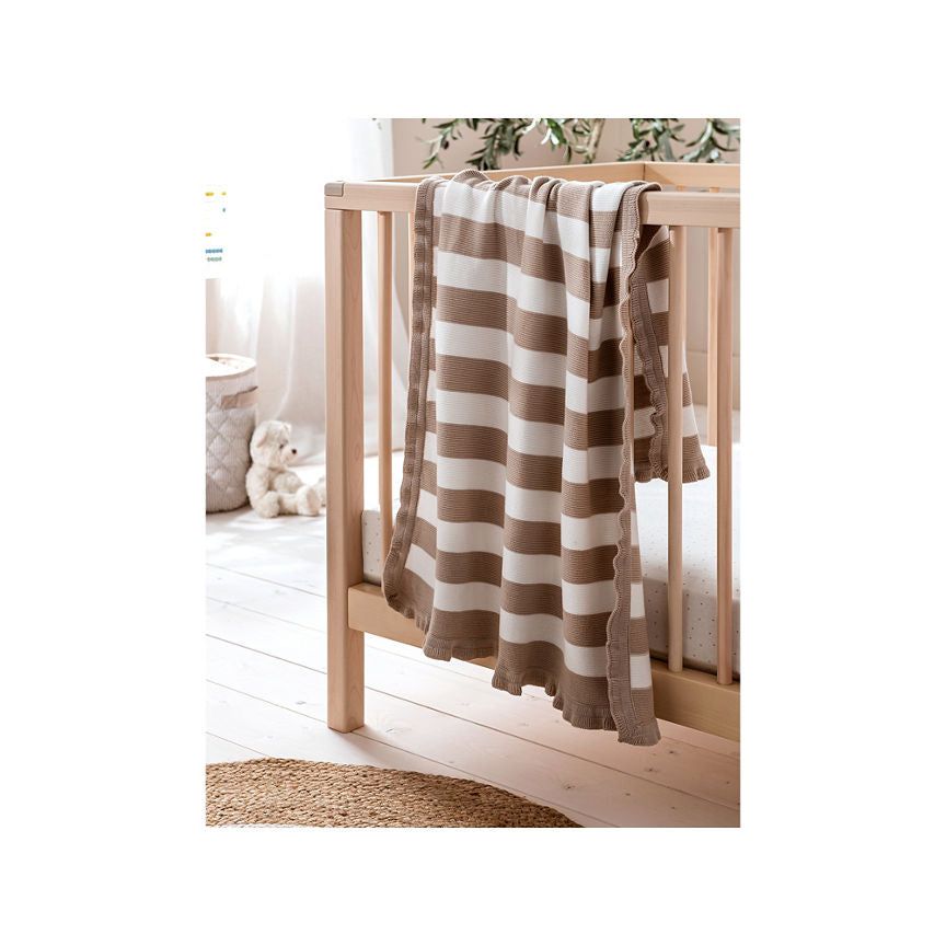 At Home with Stacey Solomon Natural Brown Knitted Cotton Shawl - McGrocer