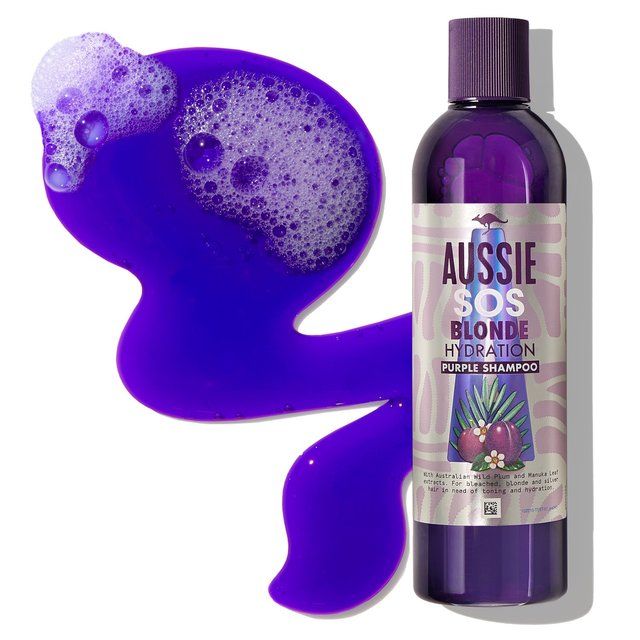 Aussie Blonde Hydration Purple Shampoo with Hemp for Blonde and Silver Hair   290ml - McGrocer
