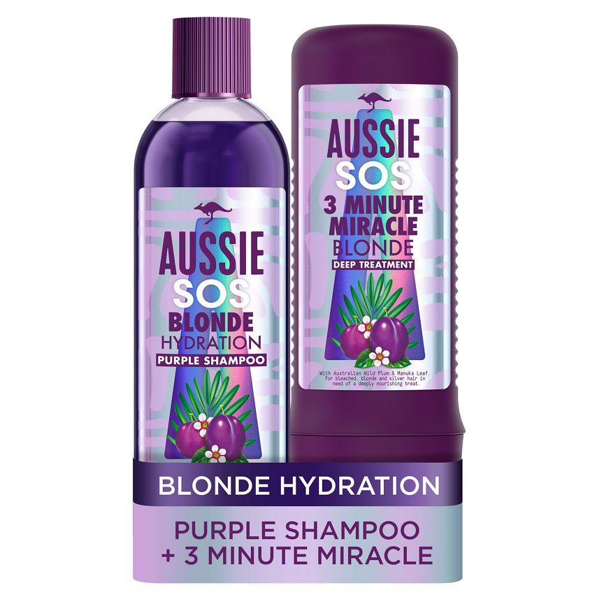 Aussie SOS Blonde Hydration Shampoo & 3 Minute Miracle Bundle - McGrocer