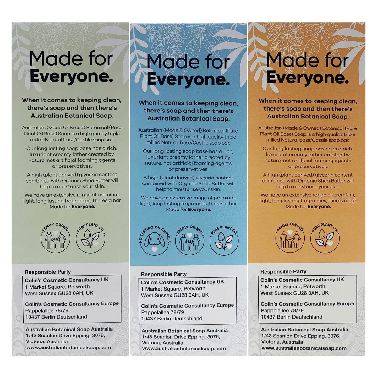 Australian Botanical Soap Bar, 8 Pack in 3 Varieties - McGrocer