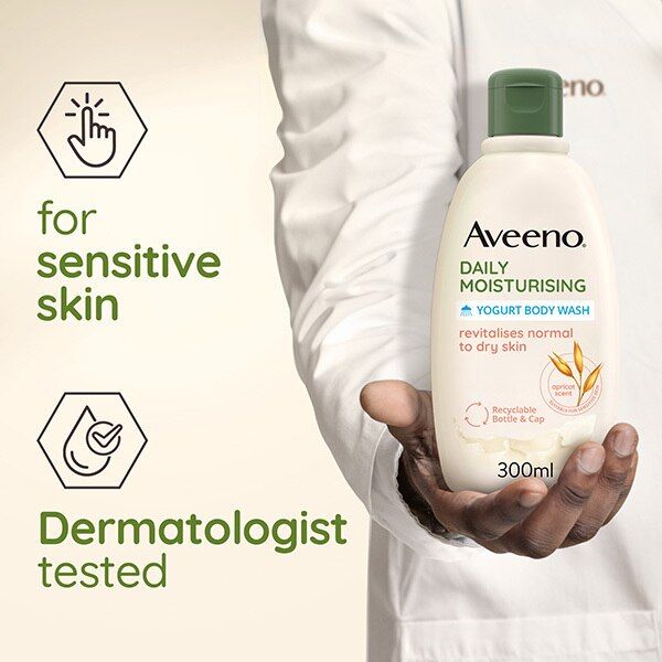 Aveeno Daily Moisturising Yogurt Apricot  Body Wash 300ml - McGrocer