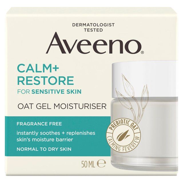 Aveeno Face Calm and Restore Oat Gel Moisturiser   50ml - McGrocer