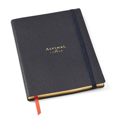 Aspinal of London Grained Leather Bound A5 Notebook