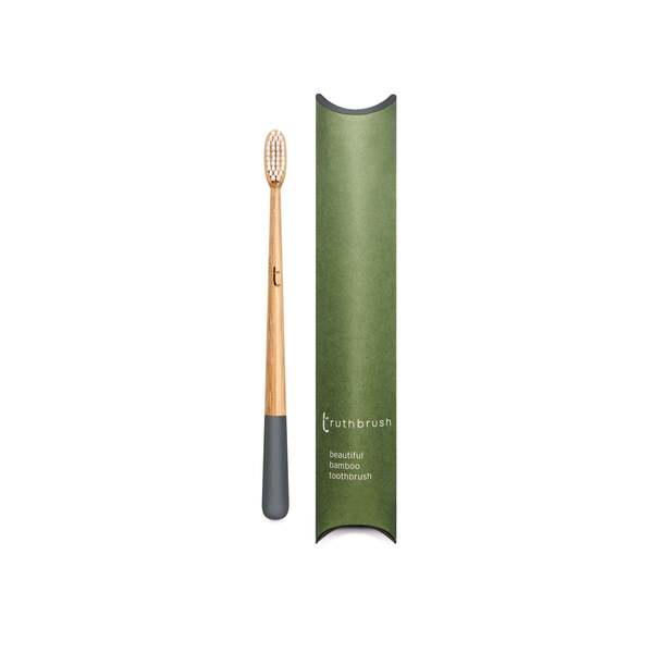 Truthbrush Bamboo Toothbrush Storm Grey Medium (British brand)