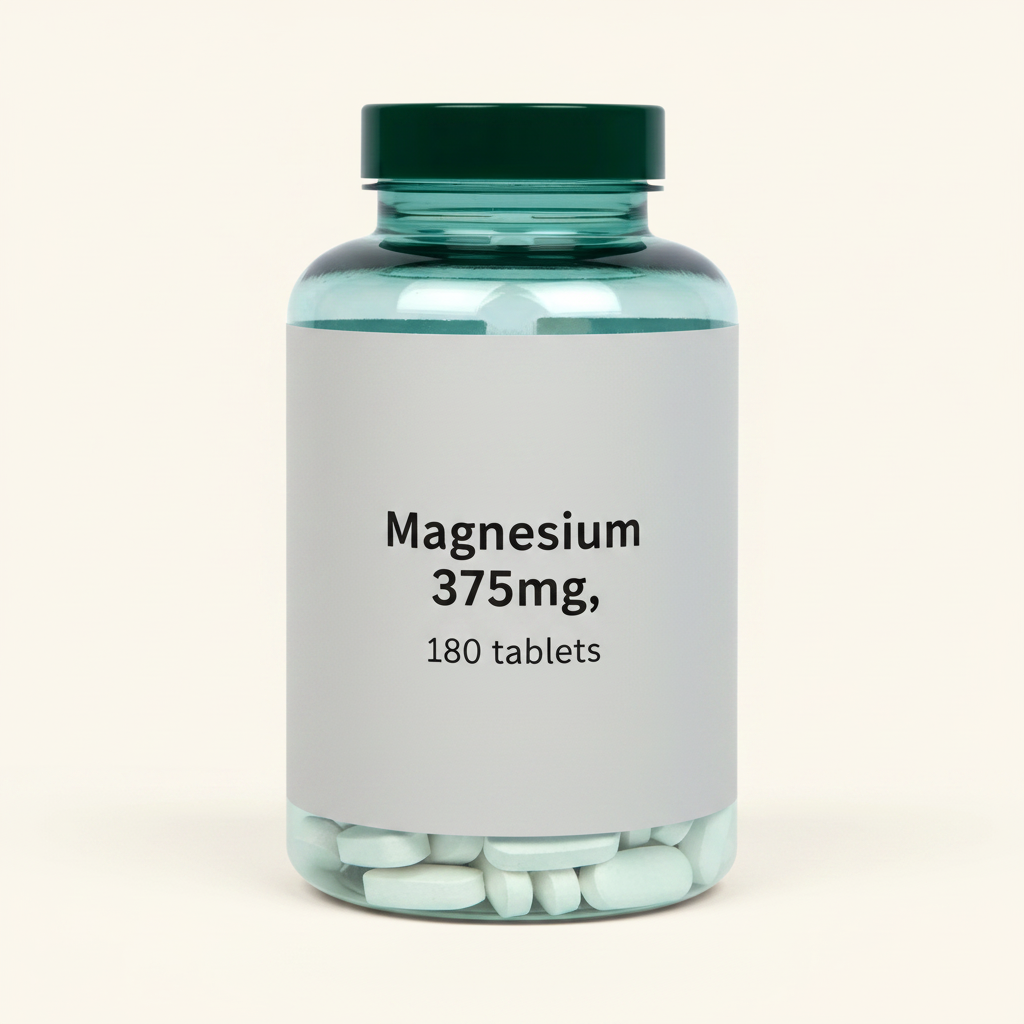 Holland & Barrett Magnesium 375mg 180 tablets, imported from the UK
