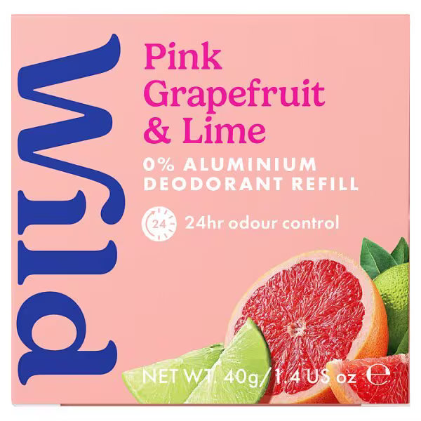 Wild Pink Grapefruit & Lime Deodorant Refill 40g (British brand)