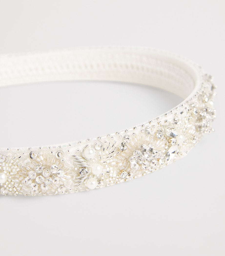 MAISON AVA embellished headband with diamanté and sequin details, imported from the UK
