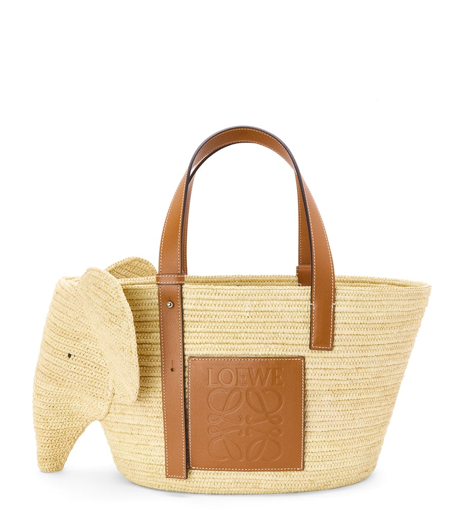 LOEWE Woven Elephant Basket Tote Bag