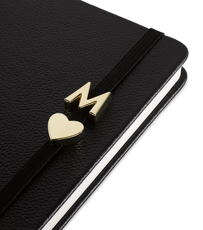 Moleskine gold-plated B notebook charm, imported from the UK