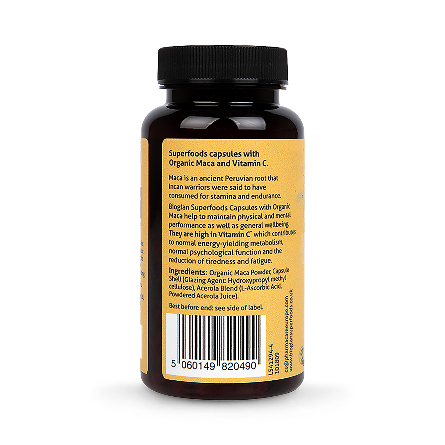Bioglan Organic Maca Capsules 60 - British product