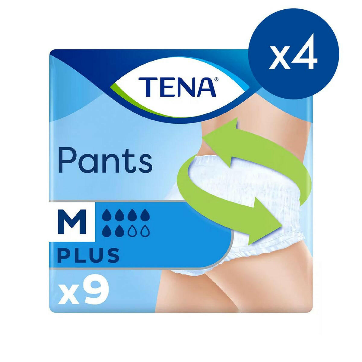 TENA Plus Unisex Incontinence Pants  - Medium - 4 packs of 9 bundle GOODS Boots   