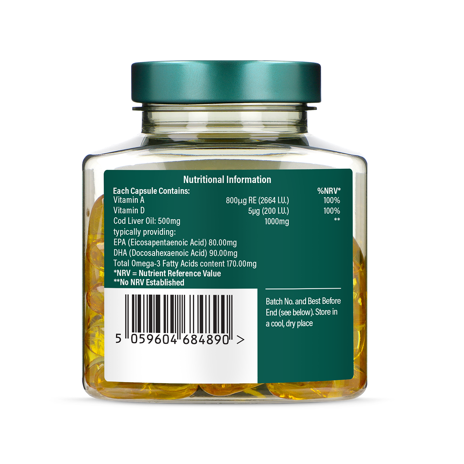 Holland & Barrett Pure Cod Liver Oil 1000mg 240 Capsules - McGrocer