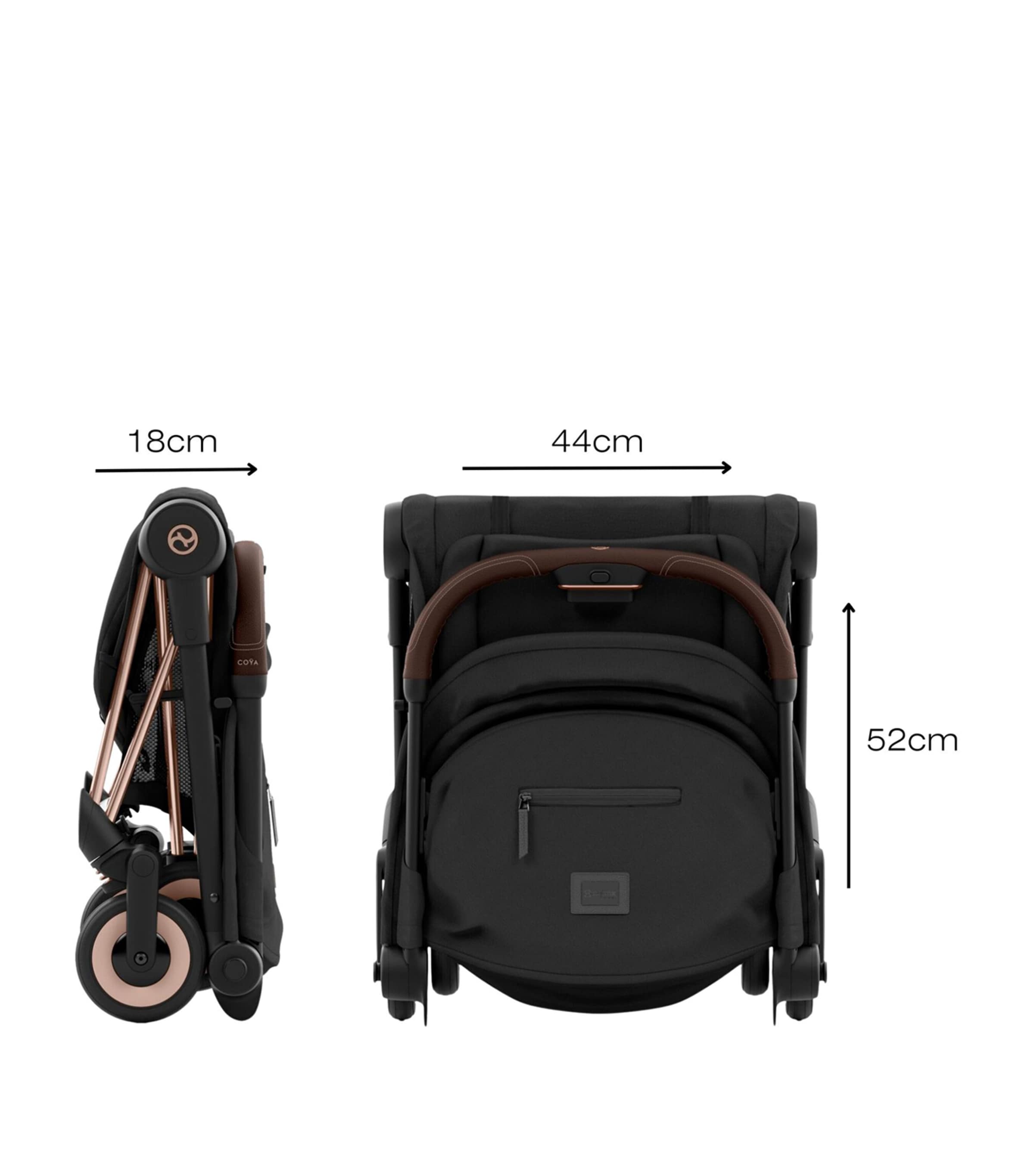 Cybex COYA Travel Stroller Rosegold/Sepia Black - British product