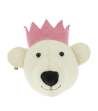 Fiona Walker mini organic wool polar bear head decoration 20cm - British product