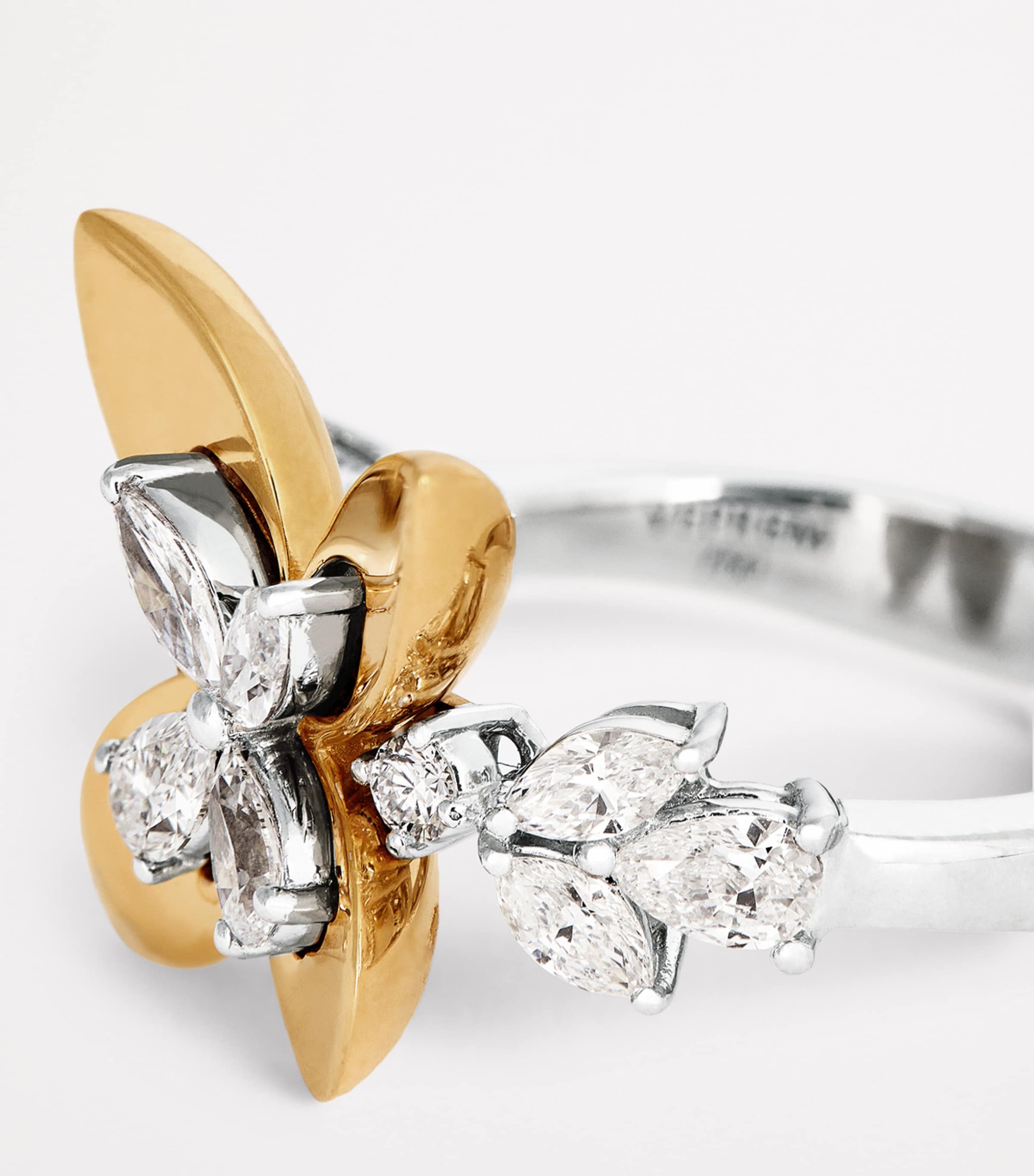 Yeprem Yellow Gold and Diamond Butterfly Ring