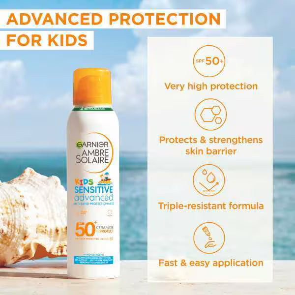 Garnier Ambre Solaire Sensitive Sun Cream Mist SPF50 150ml, UK version