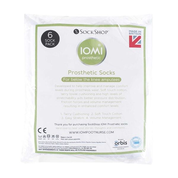 IOMI Prosthetic Socks Unisex 6 Pairs, UK version
