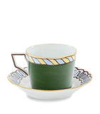 GINORI 1735 Il Viaggio di Nettuno porcelain teacup and saucer set of 2, UK version