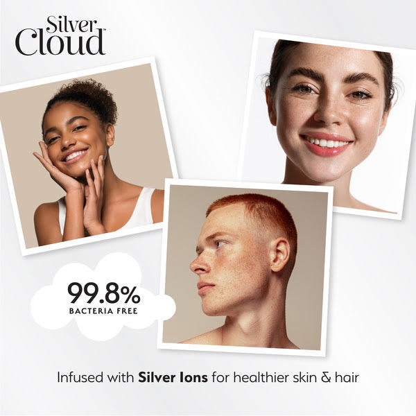 Silver Cloud white satin sleep mask with silver ion infusion (British brand)