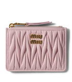 Miu Miu leather matelassé zipped card holder, imported from the UK