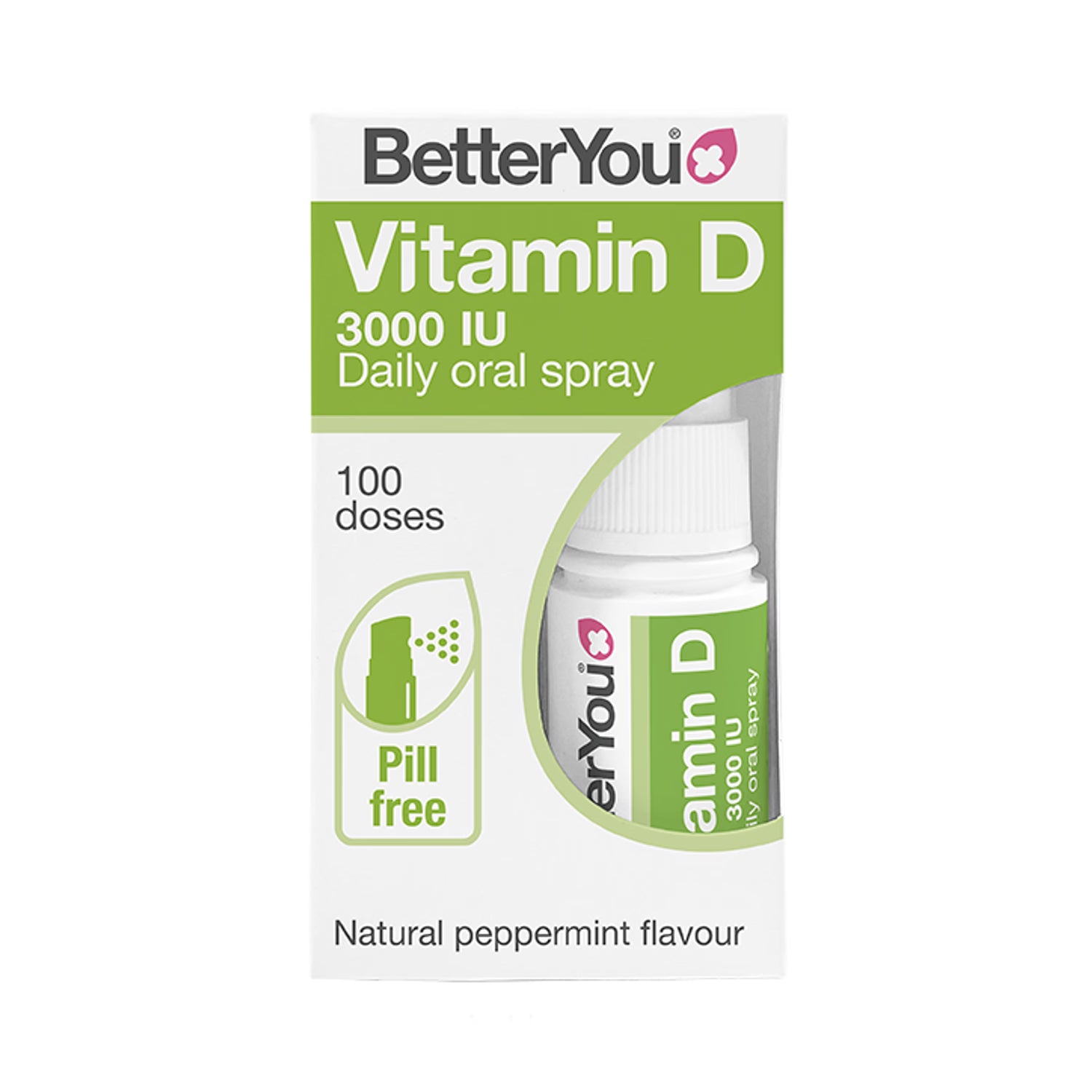 BetterYou D3000 Vitamin D oral spray peppermint 15ml - British product
