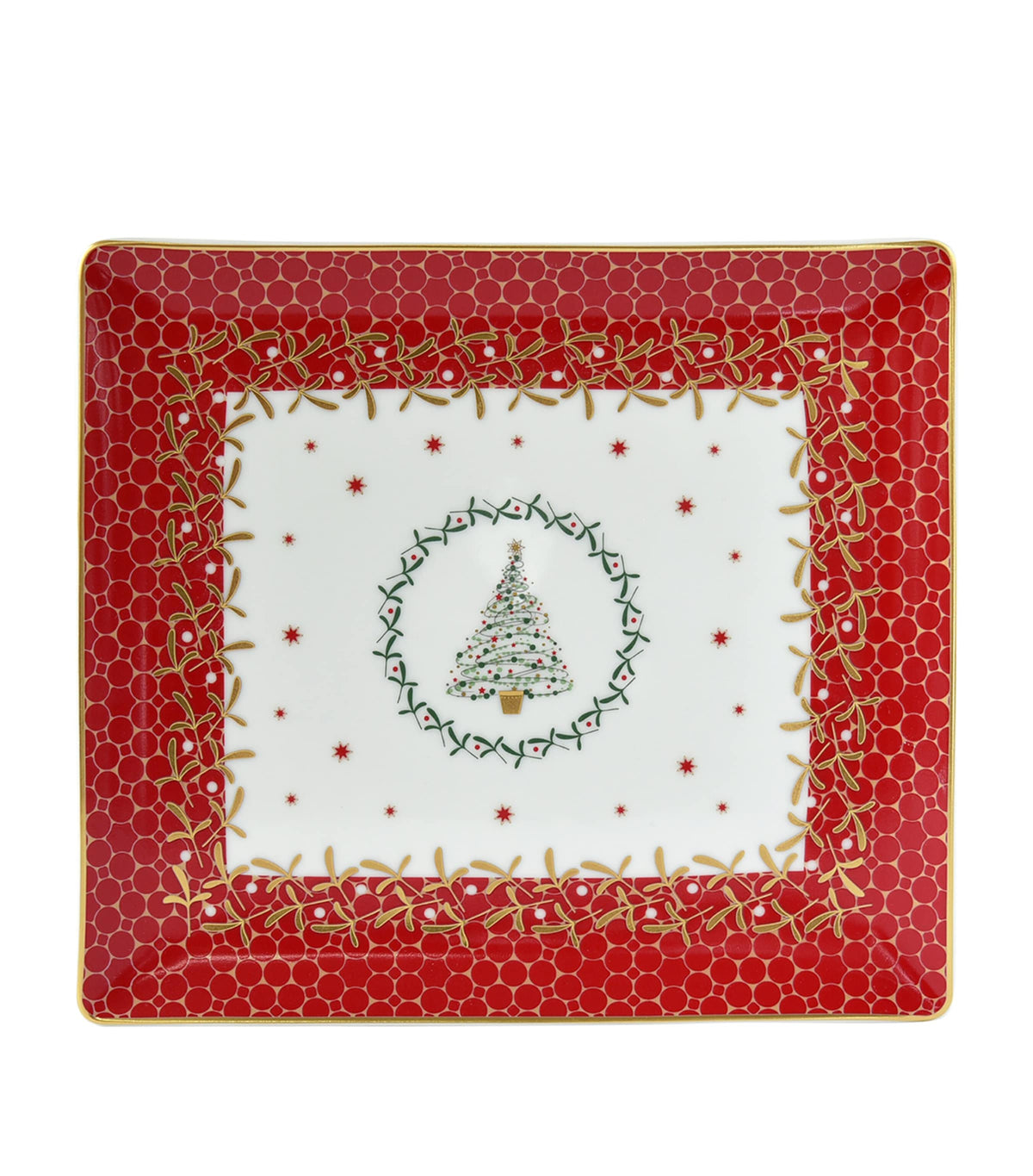 Bernardaud Noël rectangular porcelain tray 22cm x 19.5cm - British product
