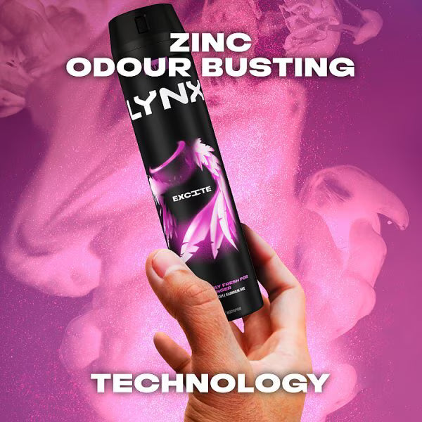 Lynx Excite body spray crisp coconut black pepper 250ml, imported from the UK