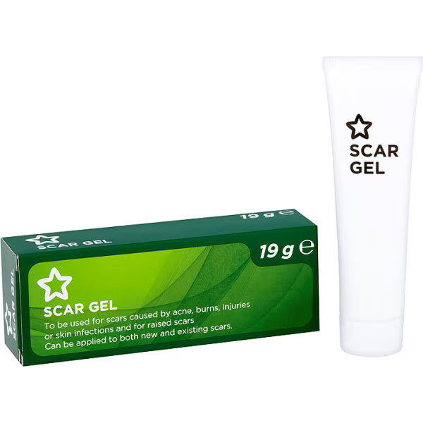 Superdrug scar gel treatment for wounds and acne scars 19g (British brand)
