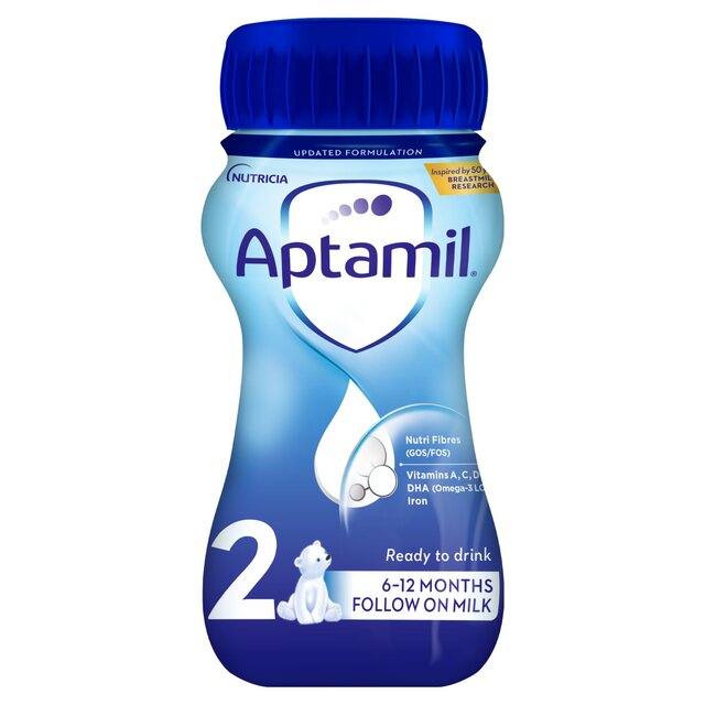 Aptamil 2 Follow On Baby Milk Formula Liquid Ready to Feed 6-12 Months   200ml - McGrocer