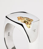Tom Wood sterling silver and tourmaline mined signet ring (British brand)