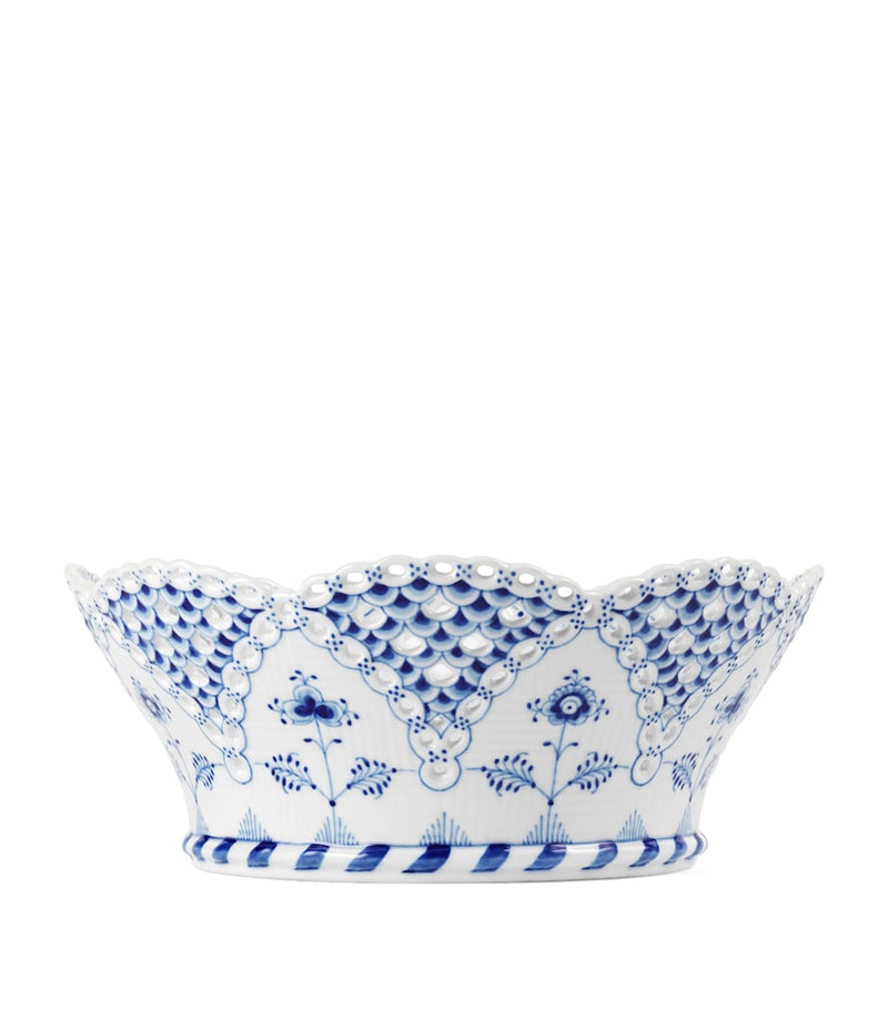 Royal Copenhagen Porcelain Full Lace Fluted Fruit Bowl (23cm)