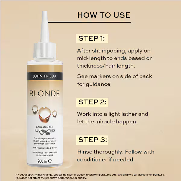 John Frieda Blonde Illuminating Water Hair Serum 200ml, UK version