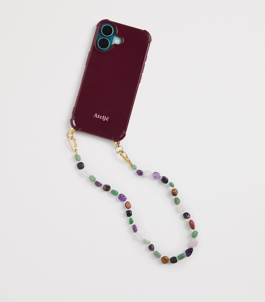 ATELJE beaded crystal clear phone cord 42.5cm - British product