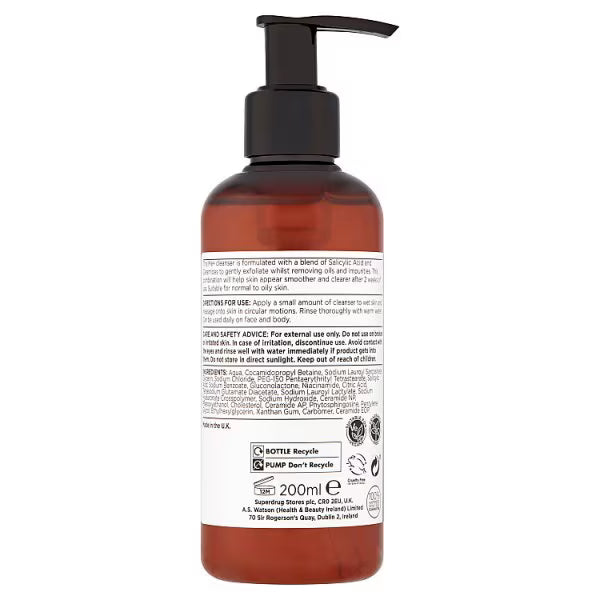 Me+ Salicylic Acid Ceramides Cleanser 200ml, imported from the UK