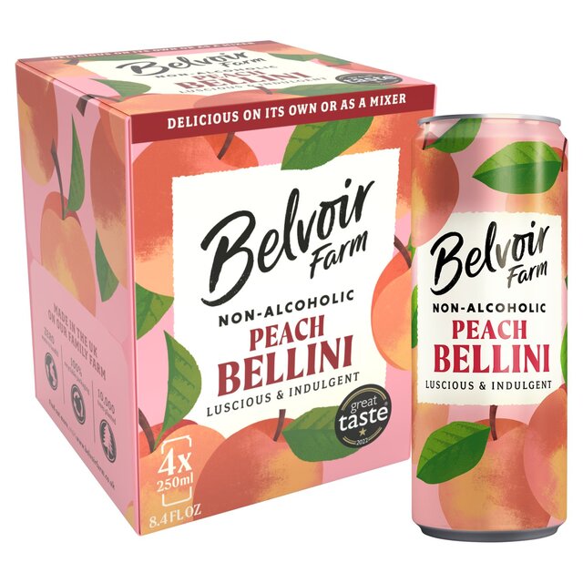 Belvoir Farm Non Alcoholic Peach Bellini   4 x 250ml - McGrocer
