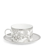 Wedgwood Silver Tonquin teacup and saucer (British brand)