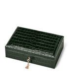 Aspinal Of London Leather Croc-Embossed Savoy Jewellery Box