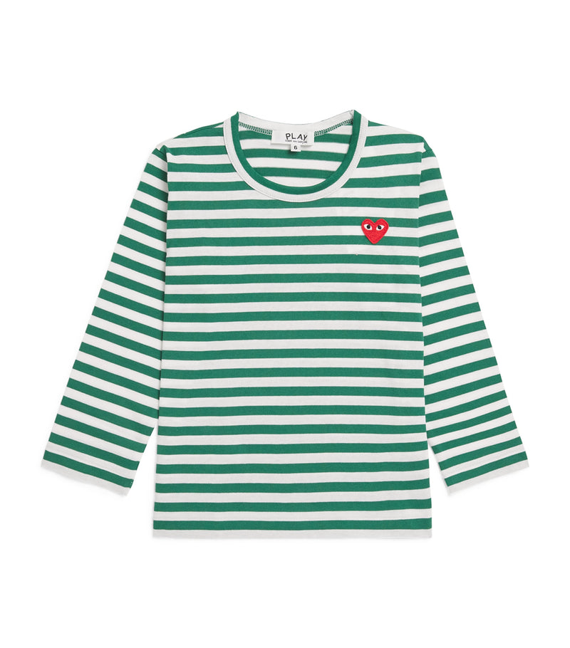 Comme Des Garçons stripe heart logo T-shirt for children 2-6 years - British product