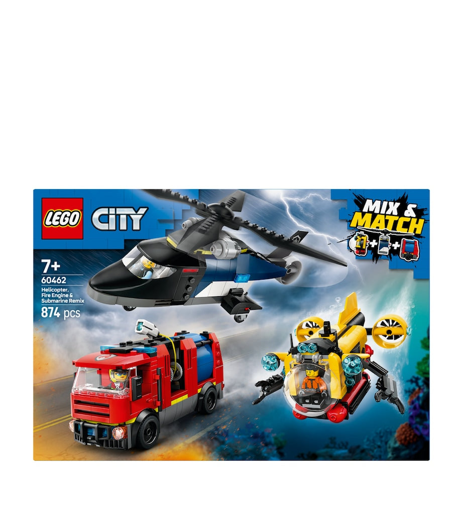LEGO City Helicopter Fire Truck Submarine set, UK version