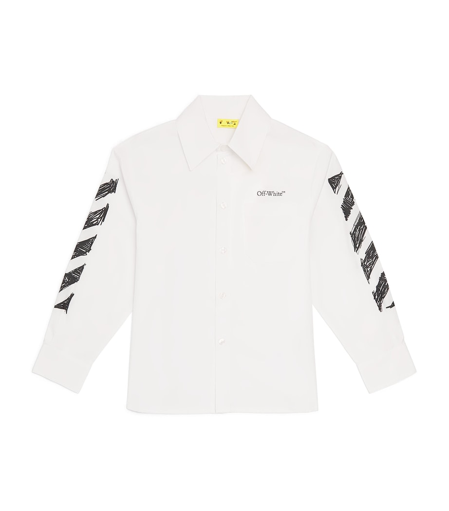 Off-White kids cotton diagonal sketch shirt (4-12+ years), imported from the UK