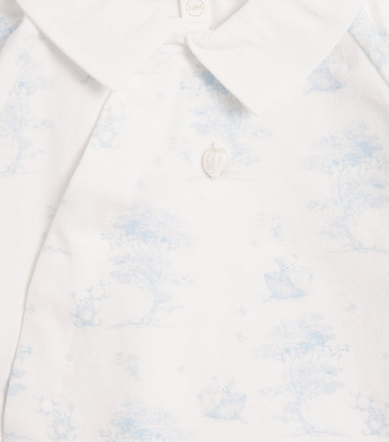 Patachou stretch-cotton printed all-in-one 1-24 months, imported from the UK