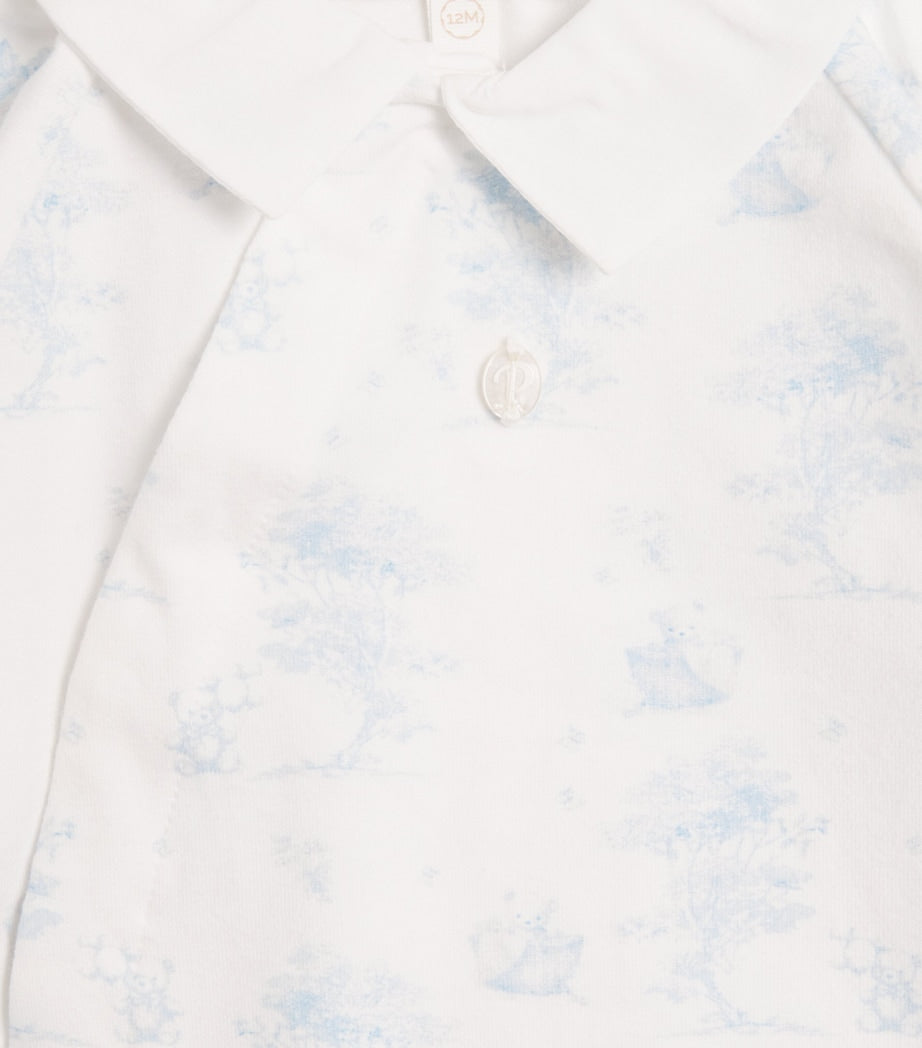 Patachou stretch-cotton printed all-in-one 1-24 months, imported from the UK