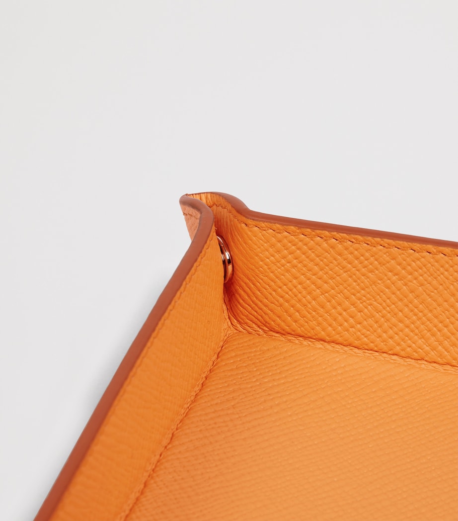Smythson small leather panama rectangular trinket tray (British brand)