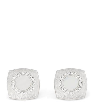 Tateossian Sterling Silver and Sapphire Graffiato Cufflinks