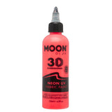 Moon Glow Neon UV Fabric Paint Intense Red 125ml, imported from the UK