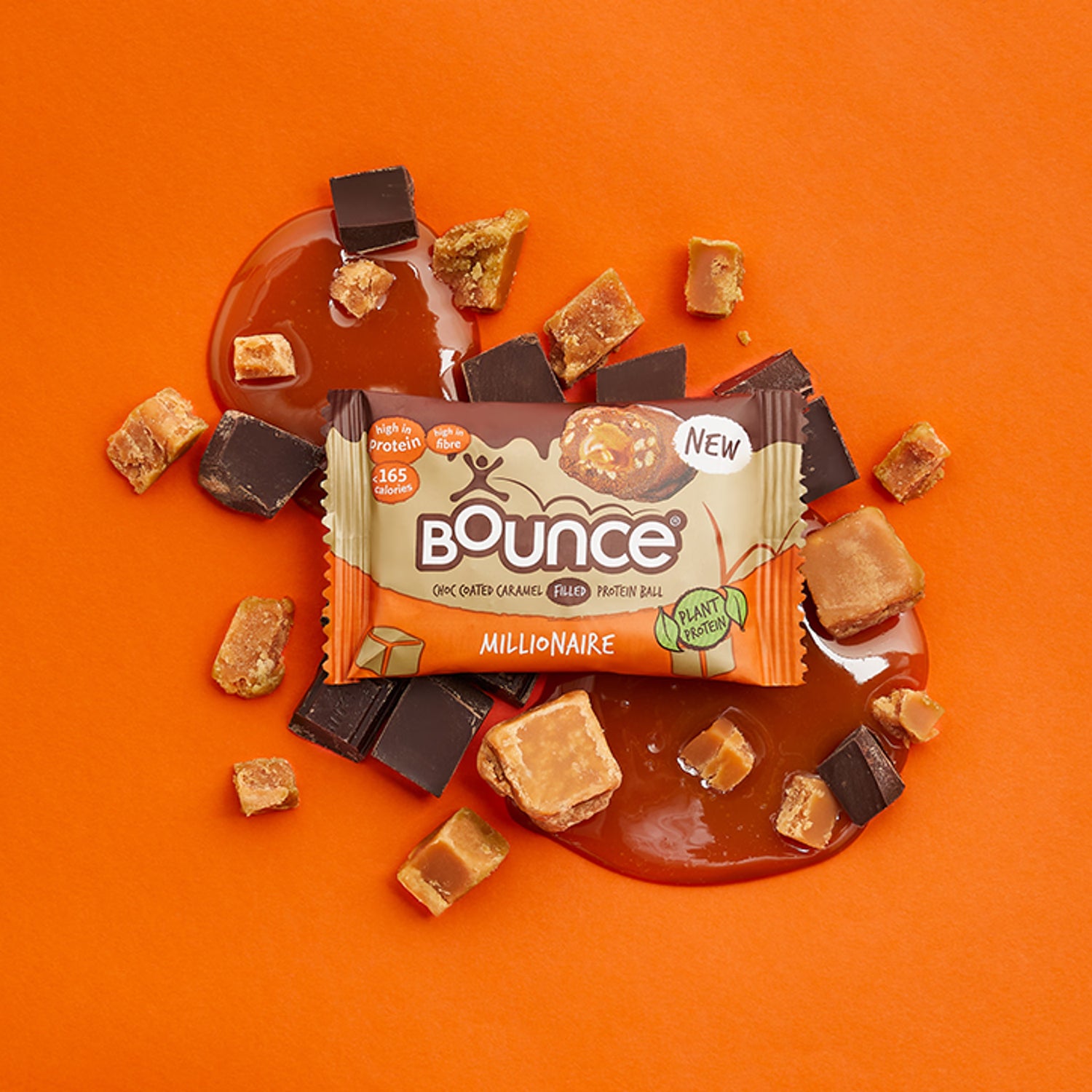 Bounce Dipped Chocolate Caramel Millionaire Plant Protein Ball 40g
