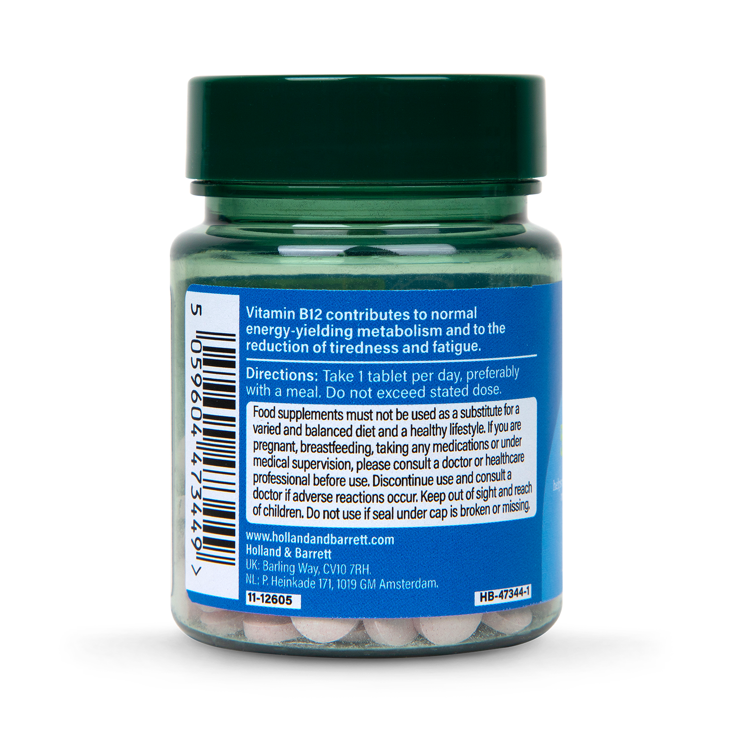 Holland & Barrett Vitamin B12 + Cyanacobalamin 500ug 120 Tablets - 998298